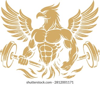heraldic eagle with wings gym logo 