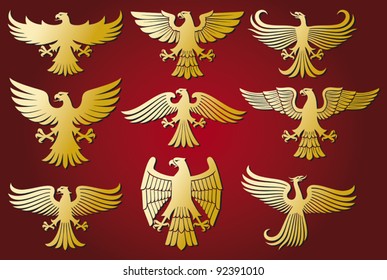 heraldic eagles set - heraldic design elements