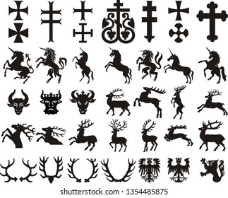 Heraldic elements. Vector