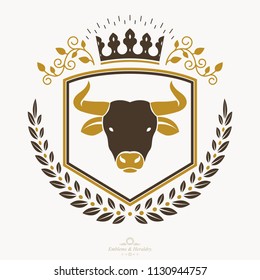 Heraldic emblem isolated vector illustration.