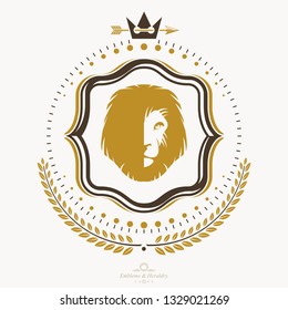 Heraldic emblem isolated vector illustration.