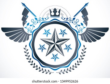 Heraldic emblem isolated vector illustration.