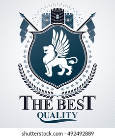 Heraldic emblem isolated vector illustration.