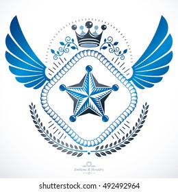 Heraldic emblem isolated vector illustration.