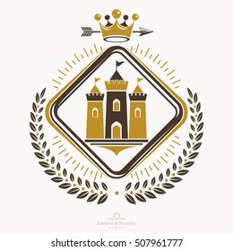 Heraldic emblem isolated vector illustration.