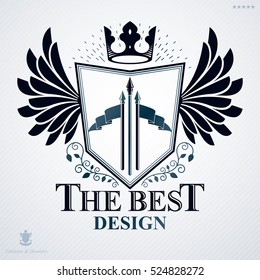 Heraldic emblem isolated vector illustration.