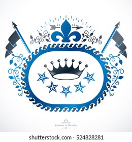 Heraldic emblem isolated vector illustration.