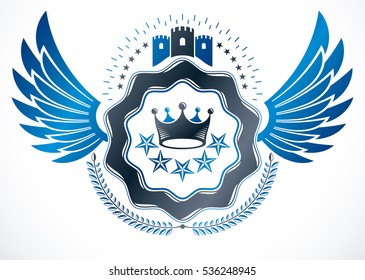 Heraldic emblem isolated vector illustration.