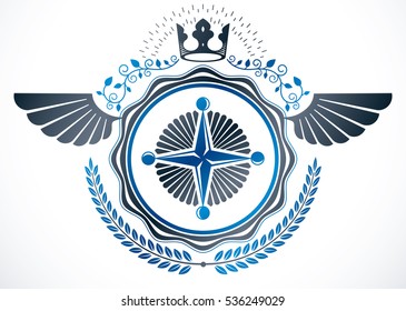 Heraldic emblem isolated vector illustration.