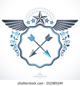 Heraldic emblem isolated vector illustration.