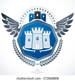 Heraldic emblem isolated vector illustration.