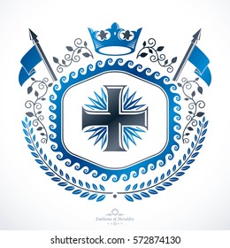 Heraldic emblem isolated vector illustration.