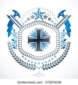 Heraldic emblem isolated vector illustration.