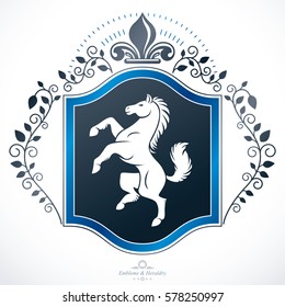 Heraldic emblem isolated vector illustration.