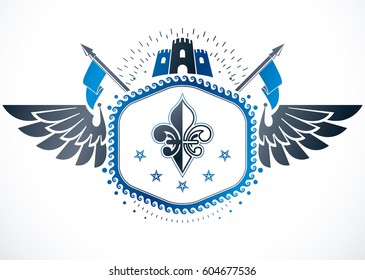 Heraldic emblem isolated vector illustration.