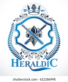 Heraldic emblem isolated vector illustration.
