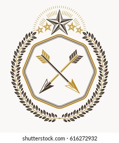 Heraldic emblem isolated vector illustration.