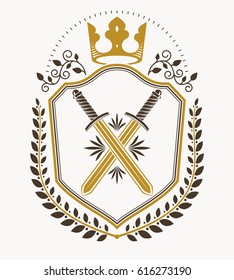Heraldic emblem isolated vector illustration.