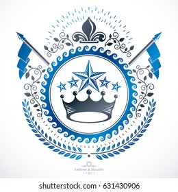 Heraldic emblem isolated vector illustration.