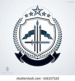 Heraldic emblem isolated vector illustration.