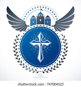 Heraldic emblem isolated vector illustration.