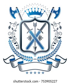 Heraldic emblem isolated vector illustration.