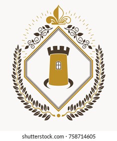 Heraldic emblem isolated vector illustration.