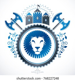 Heraldic emblem isolated vector illustration.
