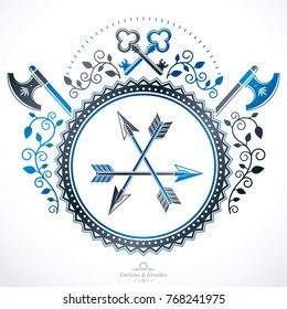 Heraldic emblem isolated vector illustration.