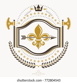 Heraldic emblem isolated vector illustration.