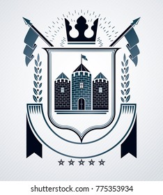 Heraldic emblem isolated vector illustration.