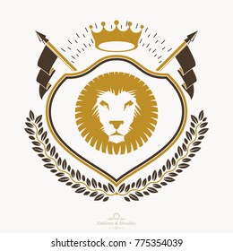 Heraldic emblem isolated vector illustration.