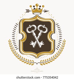 Heraldic emblem isolated vector illustration.