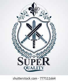 Heraldic emblem isolated vector illustration.