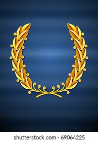 heraldic emblem with laurel wreath vector illustration