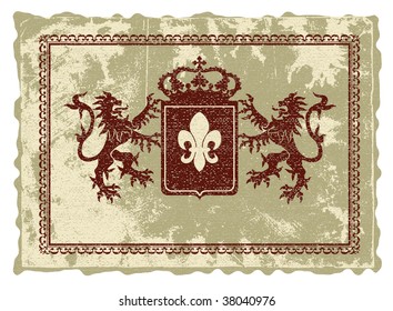 Heraldic emblem in medieval style.