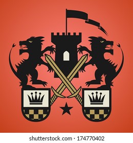 Heraldic emblem, vector illustration
