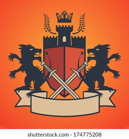 Heraldic emblem, vector illustration