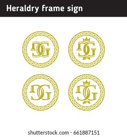 Heraldic frame for your logo, plant motifs, plexus