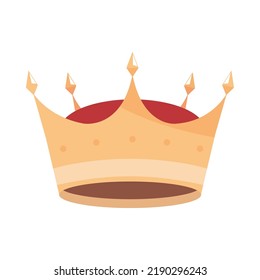 heraldic gold crown icon isolated