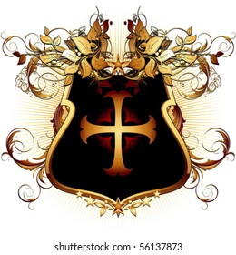 heraldic golden shield