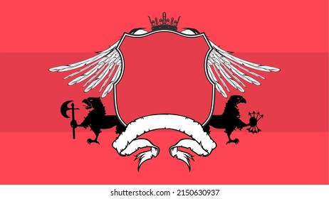 heraldic griffin crest emblem background illustration in vector format