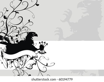 heraldic gryphon background in vector format very easy to edit