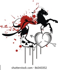 heraldic heart arrows crest in vector format