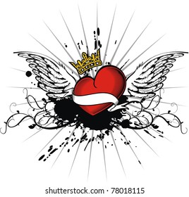 heraldic heart in vector format