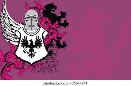 heraldic helmet coat of arms background in vector format