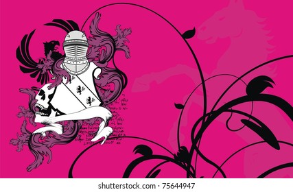 heraldic helmet coat of arms background in vector format