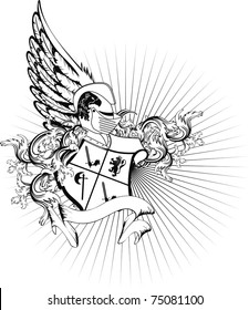 heraldic helmet coat of arms in vector format
