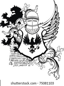 escudo de casco heráldico en formato vectorial