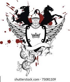 heraldic helmet coat of arms in vector format